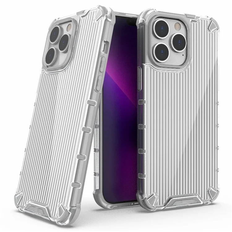 Pour Iphone 14 Pro Max 6,7 Pouces Anti-Scratch Slim Case pc + Tpu Hybrid Shell Shockproof Téléphone Couverture - Transparent