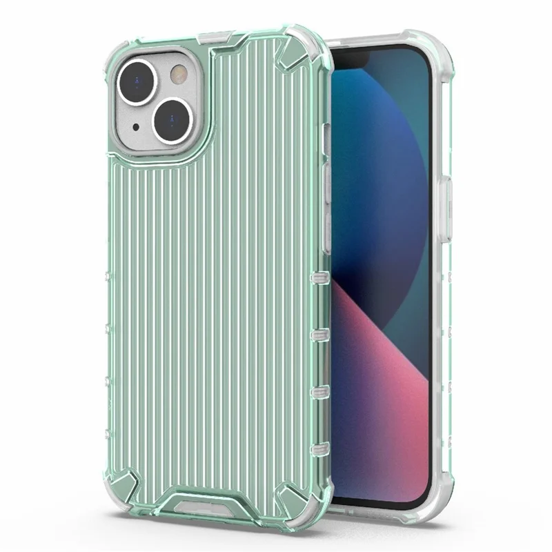 PC+TPU Hybrid Phone Case for iPhone 14 Plus Scratch-Proof Slim Shell Anti-Fall Protective Case - Green