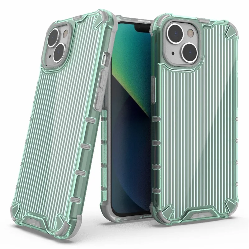PC+TPU Hybrid Phone Case for iPhone 14 Plus Scratch-Proof Slim Shell Anti-Fall Protective Case - Green