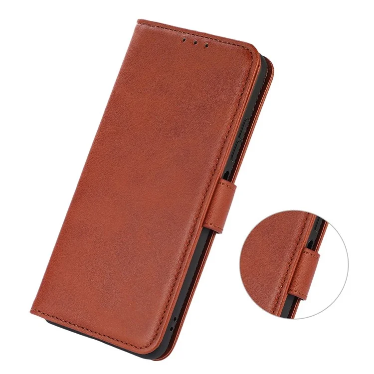 Para Huawei Nova Y90 4G / Desfrute de 50 Pro 5g Grango Magnénto Chido Textura Texturs Pele Papel Casa Prova Sracto PU PU Capa Tape Vistação - Castanho