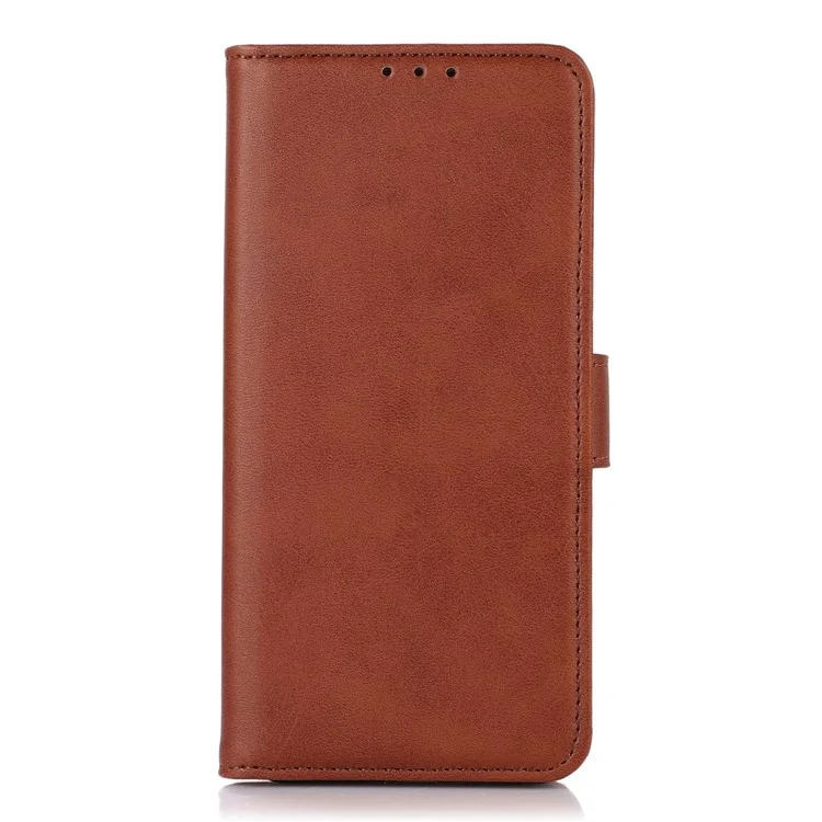 Para Huawei Nova Y90 4G / Desfrute de 50 Pro 5g Grango Magnénto Chido Textura Texturs Pele Papel Casa Prova Sracto PU PU Capa Tape Vistação - Castanho