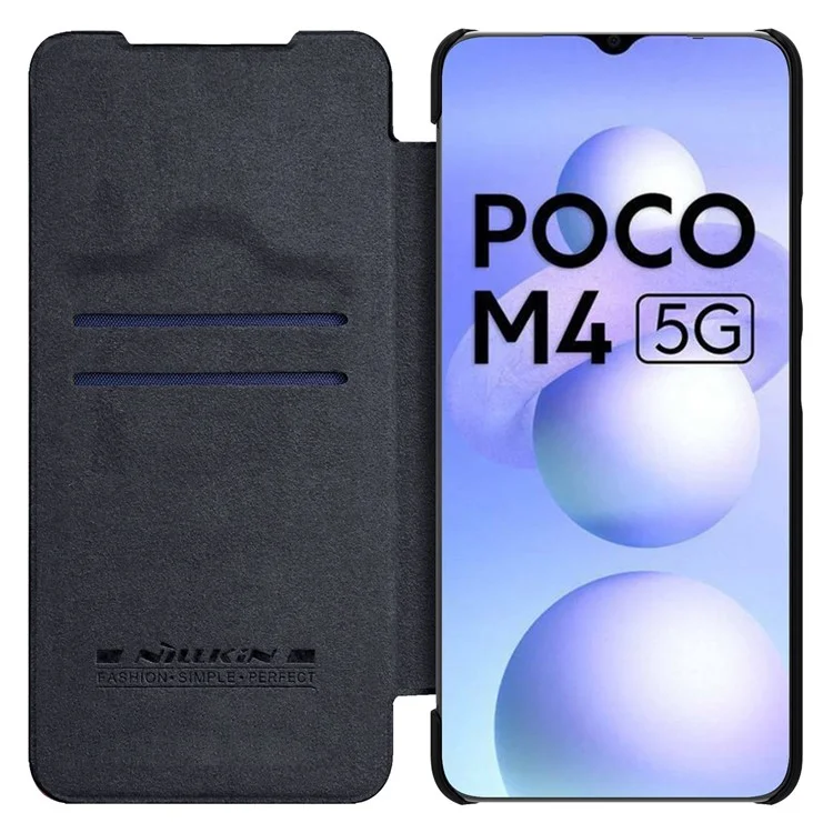 Serie Nillkin Qin Per Xiaomi Poco M4 5G Telefono Anti-scratch Casa di Shock Puil - Nero