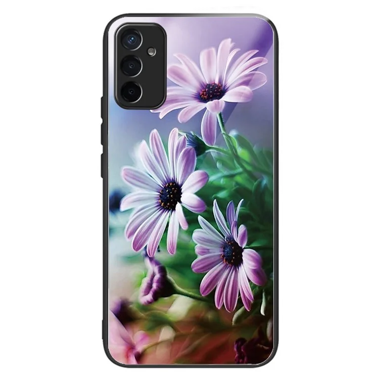 Pour Samsung Galaxy M13 4G Porte Impression Cas Téléphone Anti-scratch - Chrysanthemum Violet