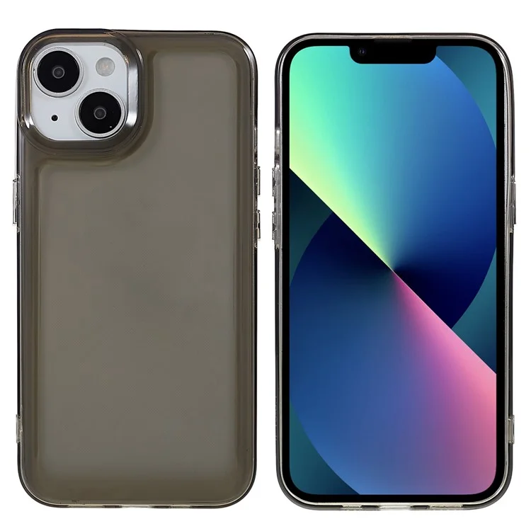 Pour Iphone 14 Max 6,7 Pouces Amortisseur TPU TPU Case de Téléphone Anti-rayures Protecteur Avec Des Boutons D'électroples - Noir Transparent