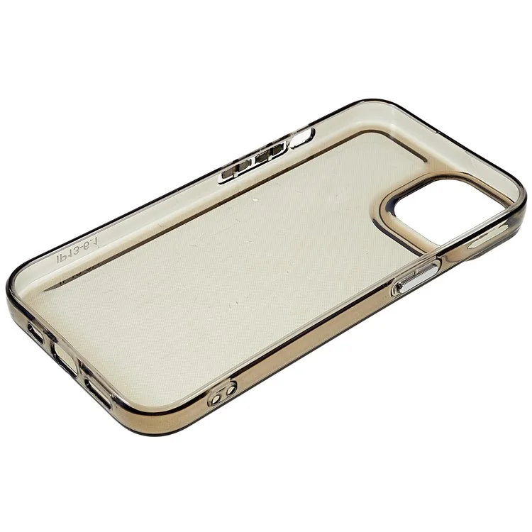 Pour Iphone 14 Max 6,7 Pouces Amortisseur TPU TPU Case de Téléphone Anti-rayures Protecteur Avec Des Boutons D'électroples - Noir Transparent