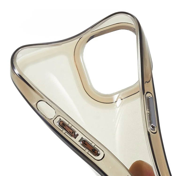 Pour Iphone 14 Max 6,7 Pouces Amortisseur TPU TPU Case de Téléphone Anti-rayures Protecteur Avec Des Boutons D'électroples - Noir Transparent