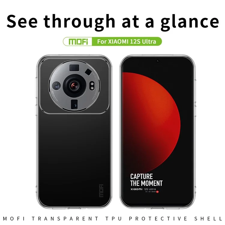MOFI Для Xiaomi 12S Ultra 5G Ultra Slim Slim Anti-fall Fexlible TPU Телефона Прозрачный