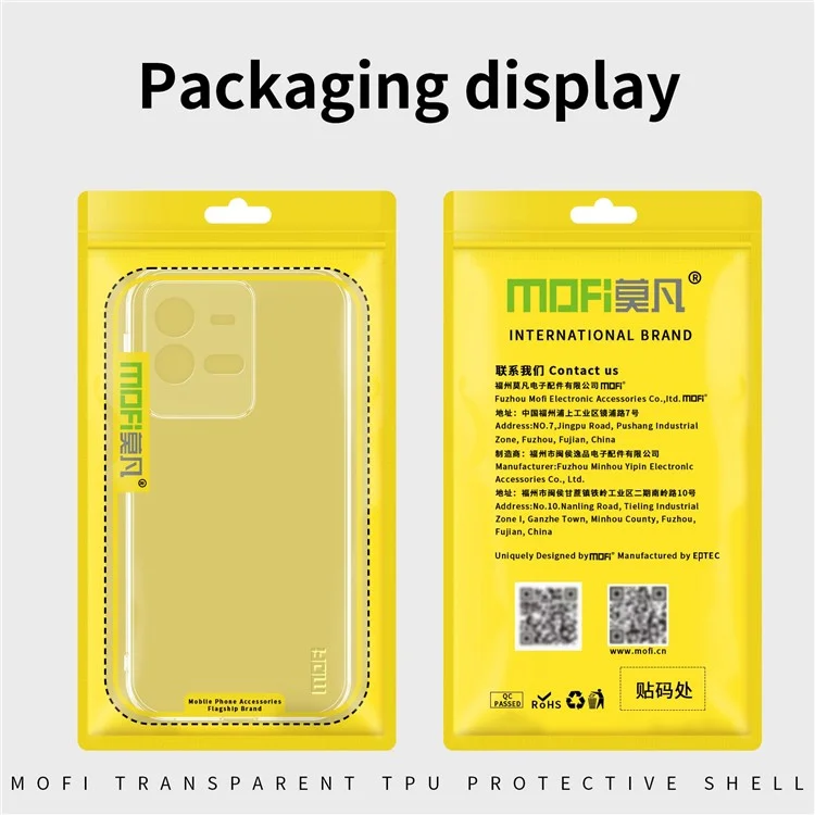 MOFI Für Vivo Iqoo 10 Pro 5G Transparent Fexlible TPU Telefon Case Ultra Slim Mobiltelefon Zurück -deckung