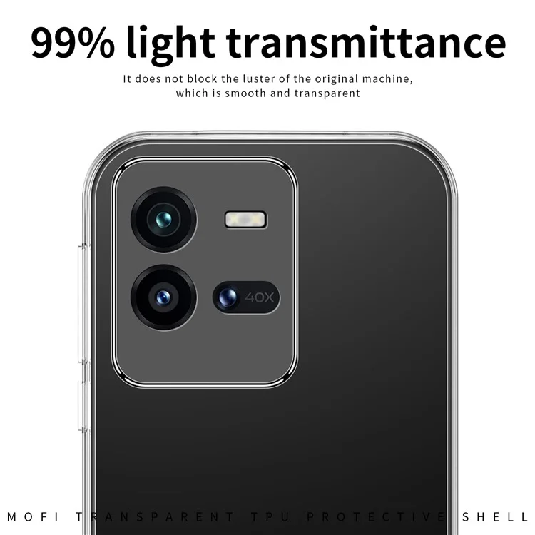 MOFI Für Vivo Iqoo 10 Pro 5G Transparent Fexlible TPU Telefon Case Ultra Slim Mobiltelefon Zurück -deckung