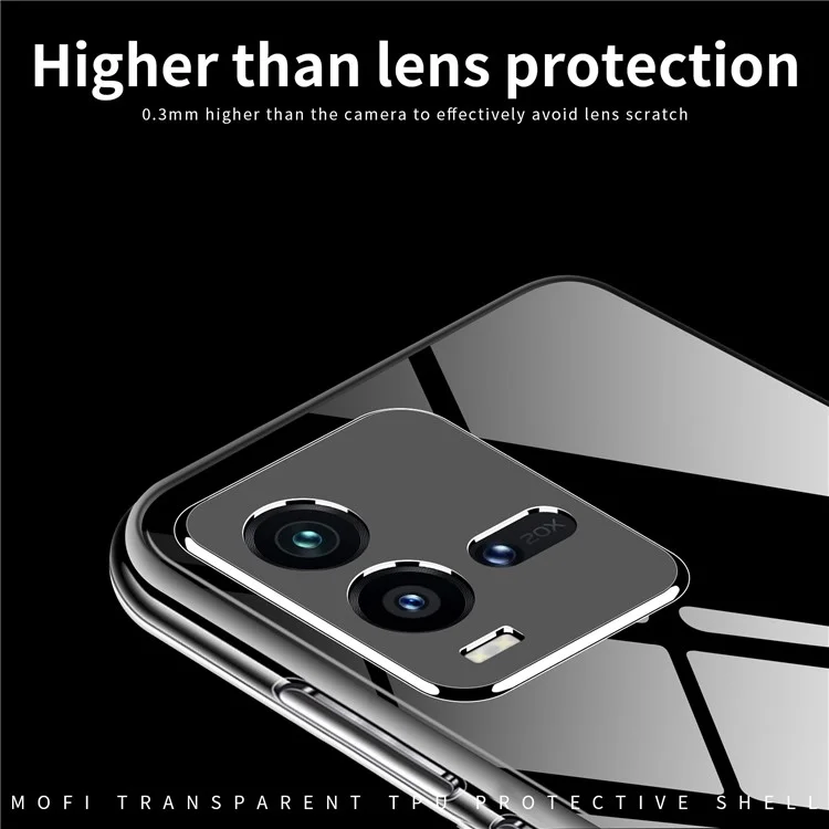 MOFI Per vivo iQOO 10 5G Ultra Slim Fexlible TPU Phone Case Anti-fall Trasparente Cover Posteriore per Telefono Mobile