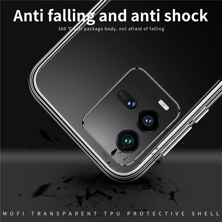 MOFI Per vivo iQOO 10 5G Ultra Slim Fexlible TPU Phone Case Anti-fall Trasparente Cover Posteriore per Telefono Mobile