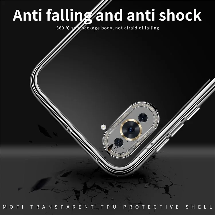 MOFI Para Huawei Nova 10 Pro 4G Ultra Slim Fexlible TPU Thobla Probactura Case de Teléfono Móvil Transparente Tapa Trasera Protectora