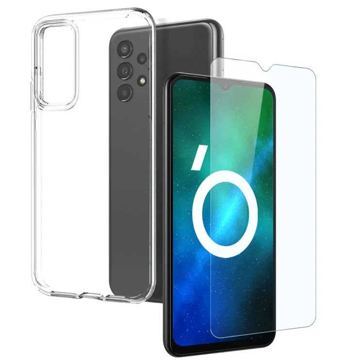 NORTHJO For Samsung Galaxy A13 4G Tempered Glass Screen Protector Phone Cover Anti-scratch TPU Case
