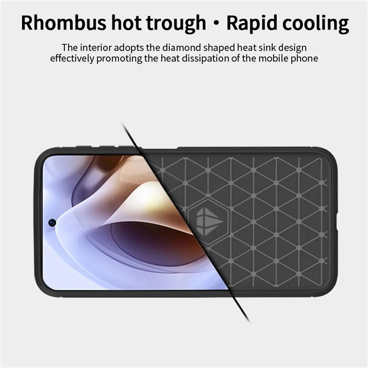 MOFI JK TPU Série-1 para Motorola Moto G42 4G Anti-risco Anti-choque Soft TPU Capa de Celular Superfície Escovada Fibra de Carbono Capa - Preto