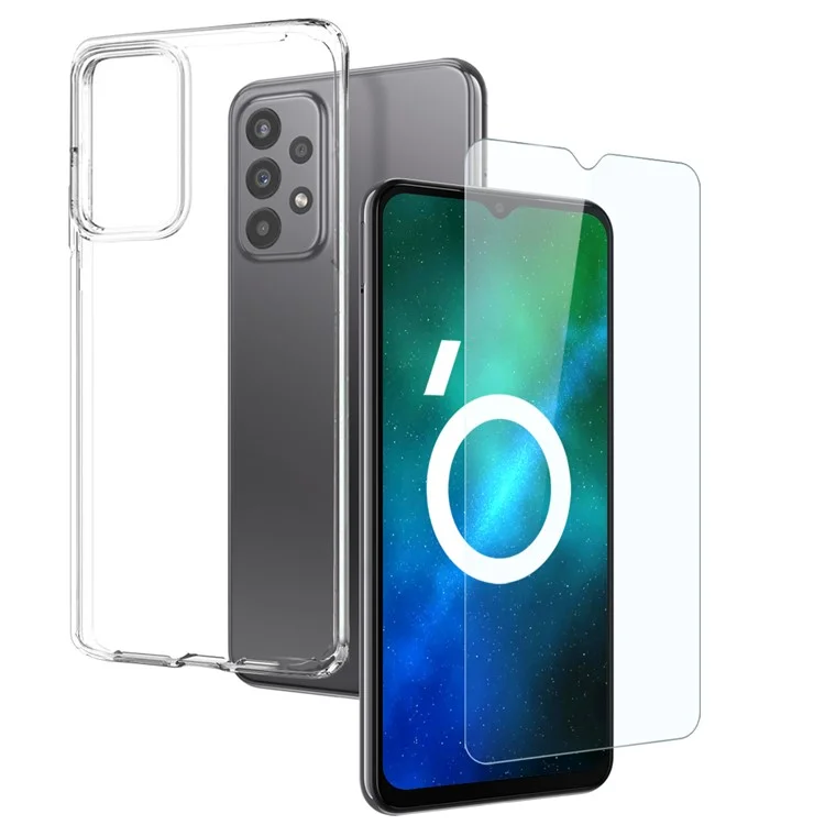 NORTHJO Para Samsung Galaxy A23 5G (Versão Global) / 4G Capa de Telefone de TPU Transparente com Protetor de Tela de Vidro Temperado