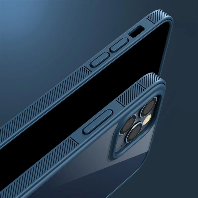 Soft Armor Series for iPhone 14 6.1 inch Clear PC Back + Soft TPU Frame Phone Cover Scratch-Resistant Protective Case - Green