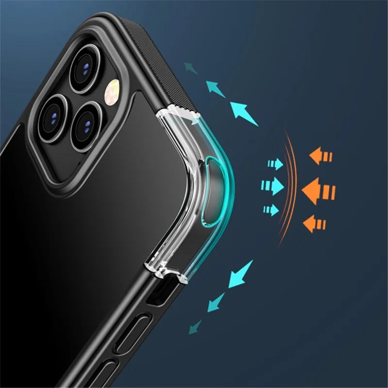 Soft Armor Series for iPhone 14 6.1 inch Clear PC Back + Soft TPU Frame Phone Cover Scratch-Resistant Protective Case - Green