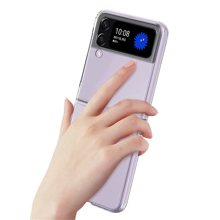Per Samsung Galaxy Z Flip4 5G Custodia protettiva in PC duro trasparente anti-graffio anti-caduta Custodia pieghevole