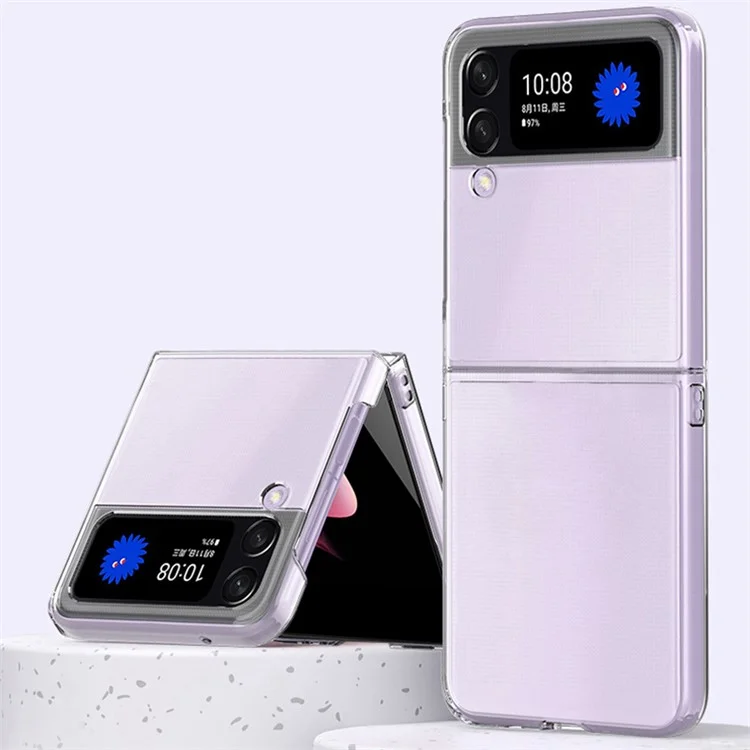 Per Samsung Galaxy Z Flip4 5G Custodia protettiva in PC duro trasparente anti-graffio anti-caduta Custodia pieghevole