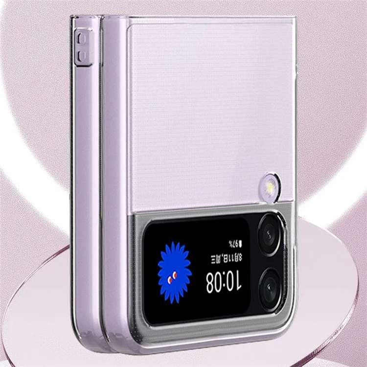 Per Samsung Galaxy Z Flip4 5G Custodia protettiva in PC duro trasparente anti-graffio anti-caduta Custodia pieghevole