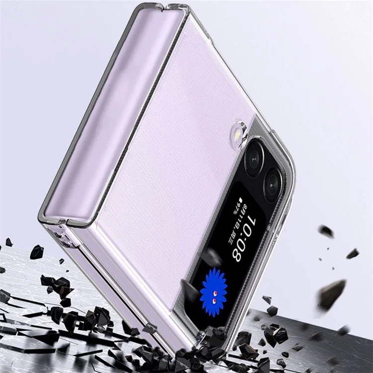 Per Samsung Galaxy Z Flip4 5G Custodia protettiva in PC duro trasparente anti-graffio anti-caduta Custodia pieghevole