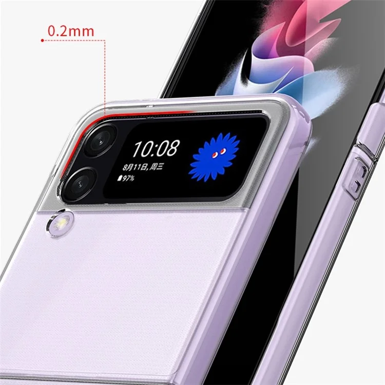 Per Samsung Galaxy Z Flip4 5G Custodia protettiva in PC duro trasparente anti-graffio anti-caduta Custodia pieghevole