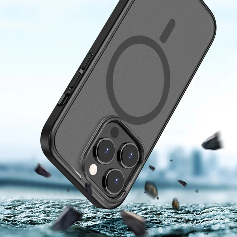 TPU+PC Case for iPhone 14 Plus Anti-Fall Magnetic Cover Shockproof Slim Case - Dark Purple