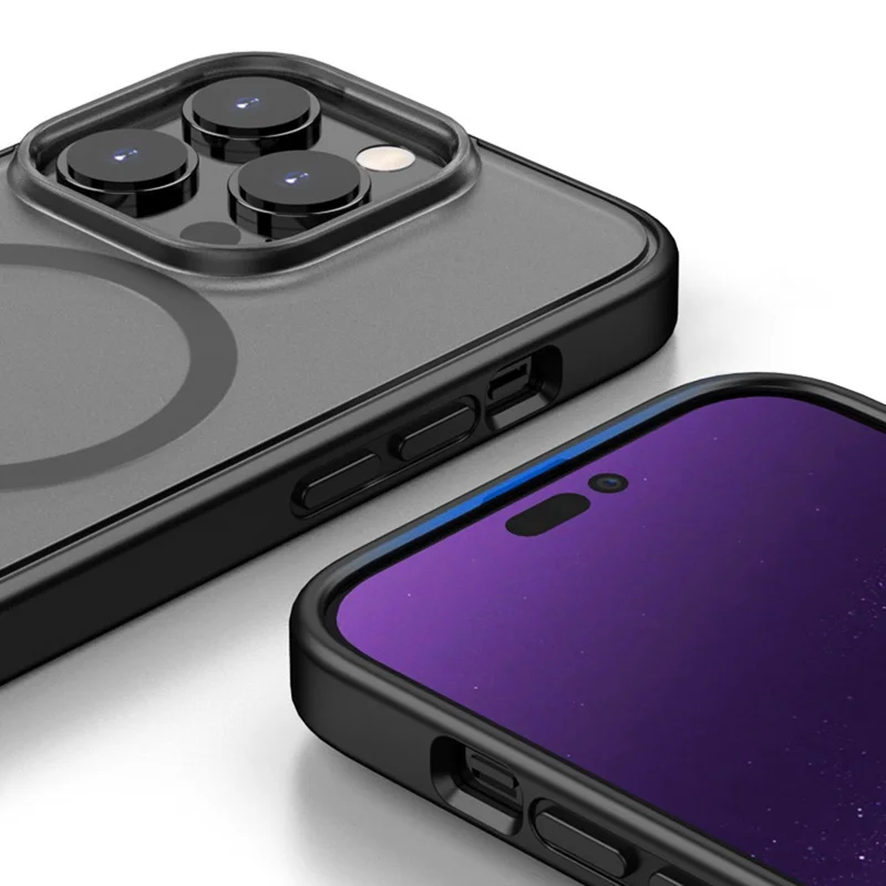 TPU+PC Case for iPhone 14 Plus Anti-Fall Magnetic Cover Shockproof Slim Case - Dark Purple