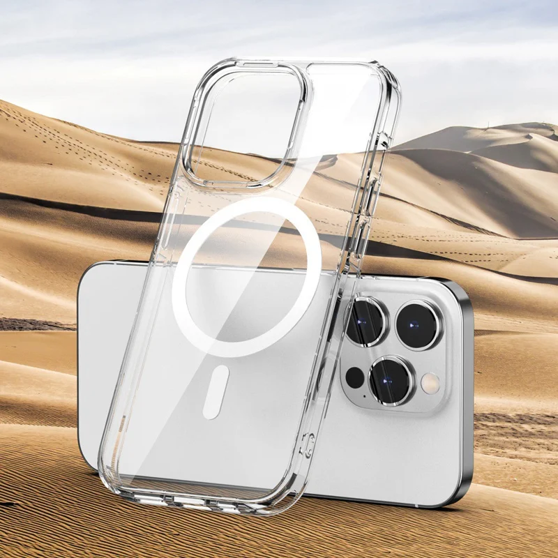 Aurora Series Phone Case for iPhone 14 Pro 6.1 inch Magsafe Magnetic Charging TPU+PC Drop-proof Phone Cover - Transparent