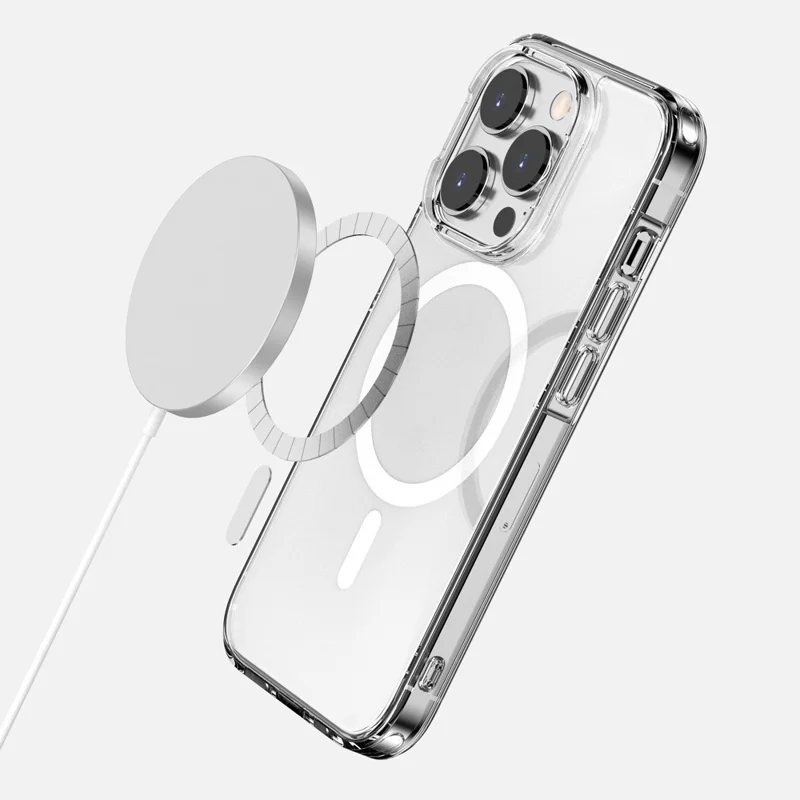 Aurora Series Phone Case for iPhone 14 Pro 6.1 inch Magsafe Magnetic Charging TPU+PC Drop-proof Phone Cover - Transparent