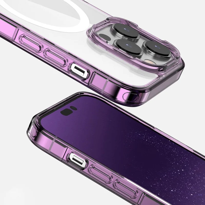 Aurora Series Phone Case for iPhone 14 Pro 6.1 inch Magsafe Magnetic Charging TPU+PC Drop-proof Phone Cover - Transparent