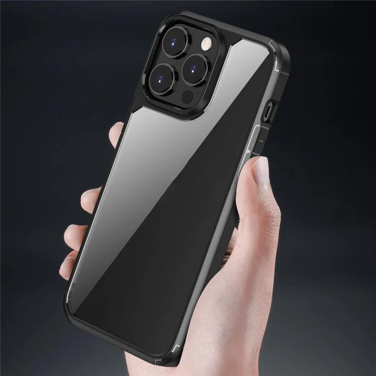 Para Iphone 14 Pro 6.1 Pulgadas Anti-Drop Telephip Case PC+TPU Hybrid Shock-phone Phone Protector - Negro