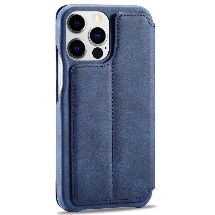 Lc. Imeeke Para Iphone 14 Pro 6.1 Pulgadas Case de Teléfonos Móviles Design Magnetic Design PU Leather+PC Case de Teléfonos Con Ranura Para Tarjetas - Azul