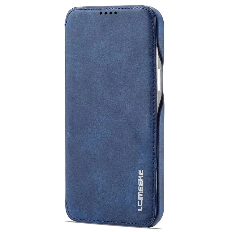 Lc. Imeeke Para Iphone 14 Pro 6.1 Pulgadas Case de Teléfonos Móviles Design Magnetic Design PU Leather+PC Case de Teléfonos Con Ranura Para Tarjetas - Azul