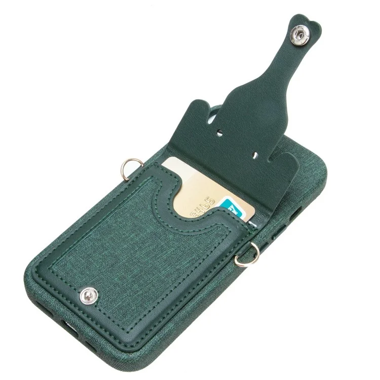 For iPhone 14 Plus Elephant Shaped Card Holder Mobile Phone Cover PU Leather Coated Liquid Silicone Phone Case - Blue