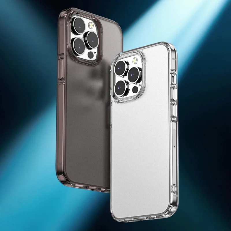 Dla iPhone 14 Pro 6,1 cala Przeźroczysta Matowa Obudowa PC+TPU Hybrydowa Ochronna Obudowa Antywypadkowa - Przeźroczysta