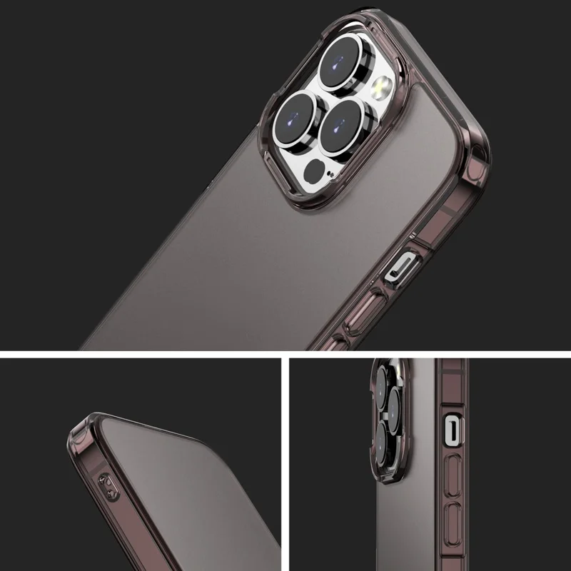 Dla iPhone 14 Pro 6,1 cala Przeźroczysta Matowa Obudowa PC+TPU Hybrydowa Ochronna Obudowa Antywypadkowa - Przeźroczysta