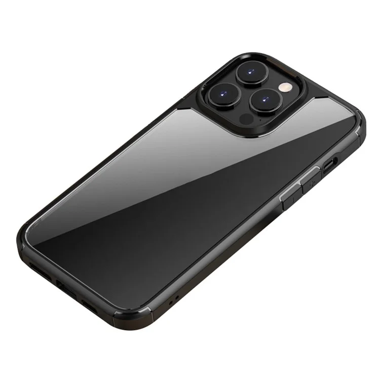 For iPhone 14 6.1 inch Shockproof Anti-scratch Mobile Phone Case PC+TPU Hybrid Back Cover - Black