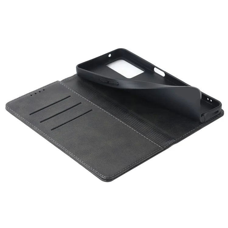 For Oppo Reno7 A (Japan Version) 5G PU Leather Wallet Case Stand Magnetic Auto-absorbed Shockproof Flip Cover - Black