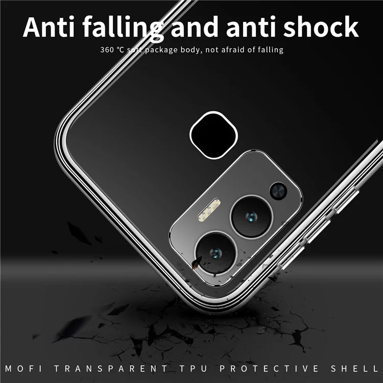 MOFI For Infinix Hot 12 Play 4G Anti-Fall Soft TPU Phone Case Non-Yellowing Transparent Mobile Phone Protective Back Cover