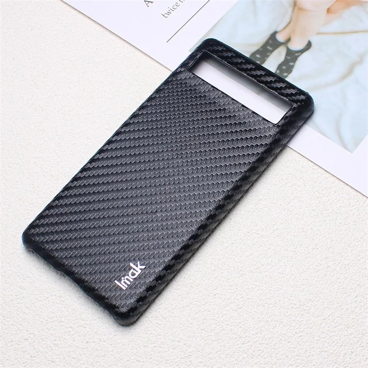 IMAK Ruiyi Series Carbon Fiber Texture Case für Google Pixel 6a, PU-Leder beschichtete PC Anti-Drop Telefon-Rückabdeckung