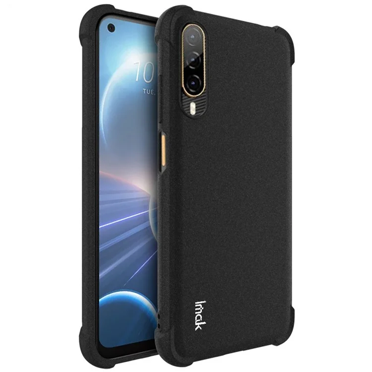 IMAK Per HTC Desire 22 Pro 5G Matte Surface Cellulare Copertura a Quattro Angoli Airbag Anti-drop TPU Case - Nero