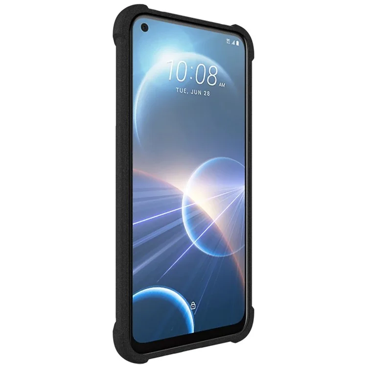 IMAK Pour HTC Desire 22 Pro 5G Coque de Téléphone à Surface Mate Quatre Coins Airbag Anti-chute Étui TPU - Noir