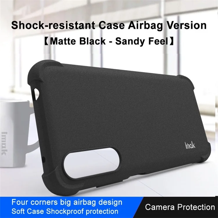 IMAK Pour HTC Desire 22 Pro 5G Coque de Téléphone à Surface Mate Quatre Coins Airbag Anti-chute Étui TPU - Noir