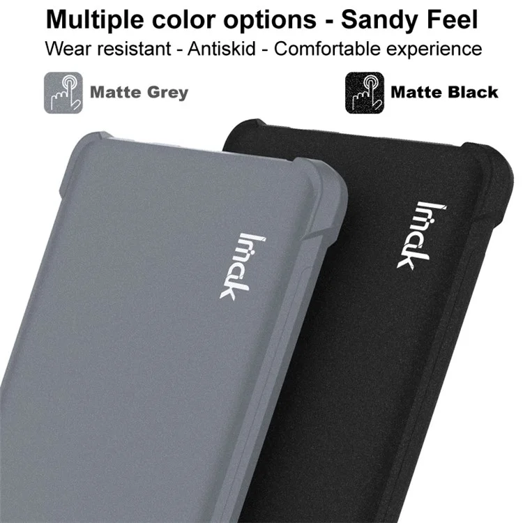 IMAK Per HTC Desire 22 Pro 5G Matte Surface Cellulare Copertura a Quattro Angoli Airbag Anti-drop TPU Case - Nero