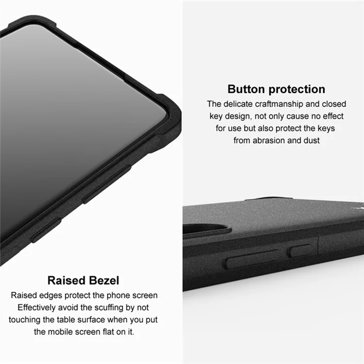 IMAK Per Asus Zenfone 9 5G Anti-fingerprint Matte Telefono Case di Back Cover TPU Airbag Airbag - Nero