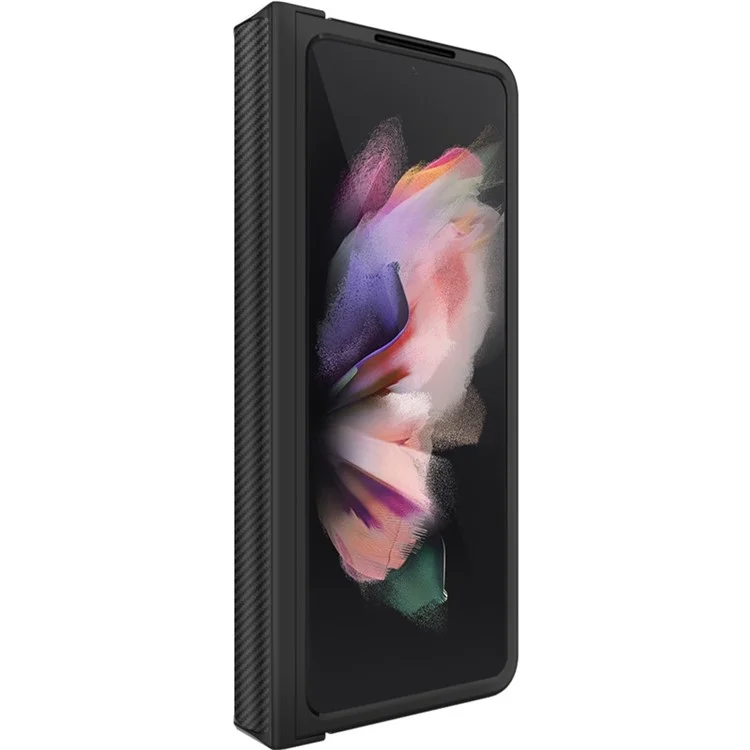 IMAK Ruiyi Series for Samsung Galaxy Z Fold4 5G Leather Coated PC Case Anti-scratch Carbon Fiber Texture Phone Shell