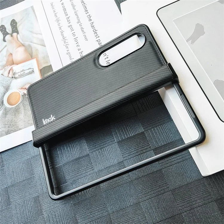 IMAK Ruiyi-Serie für Samsung Galaxy Z Fold4 5G Lederüberzogener PC-Gehäuse-Kratzschutz-Kohlefaser-Textur-Handyhülle