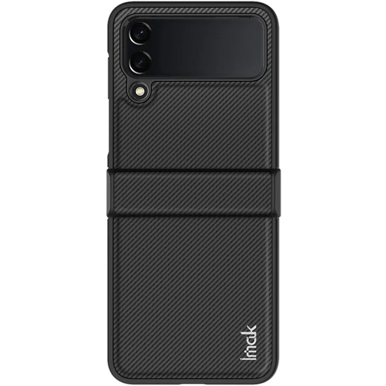 Serie IMAK Ruiyi para Samsung Galaxy Z Flip4 5G Funda de PC con textura de fibra de carbono recubierta de cuero a prueba de golpes