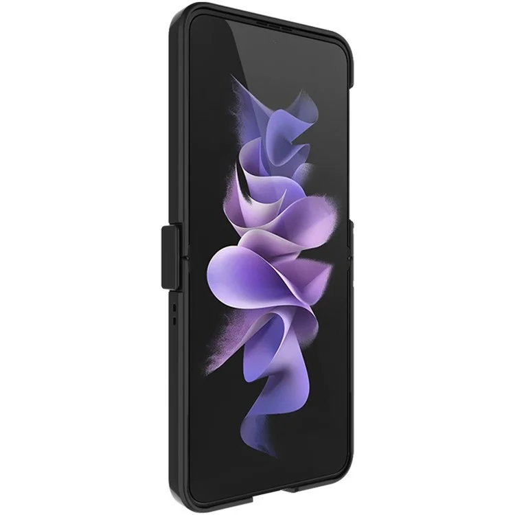 Serie IMAK Ruiyi para Samsung Galaxy Z Flip4 5G Funda de PC con textura de fibra de carbono recubierta de cuero a prueba de golpes